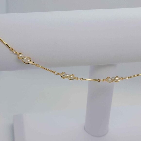Brand New Brazilian 18k Gold Filled Multi White Pearl  Anklet - Picture 4 of 7